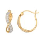 14k Gold Over Silver 1/10 Carat T.w. Diamond Infinity Hoop Earrings, Women's, White