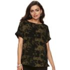 Women's Rock & Republic&reg; Crepe Strappy-back Top, Size: Xl, Dark Green