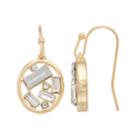 Lc Lauren Conrad Baguette Cluster Nickel Free Oval Drop Earrings, Women's, Gold