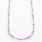 Crystal Avenue Silver-plated Crystal Long Station Necklace - Made With Swarovski Crystals, Women's, Size: 30, Purple