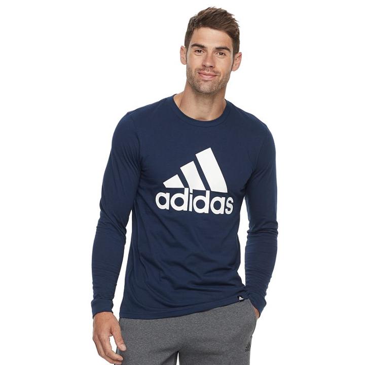 Men's Adidas Logo Tee, Size: Xl, Blue (navy)