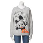 Disney's Juniors' Mickey Mouse What Graphic Fleece Sweatshirt, Girl's, Size: Xl, Grey