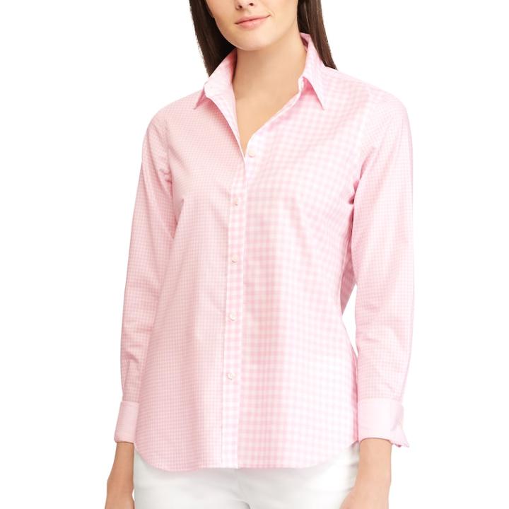 Women's Chaps No Iron Shirt, Size: Xl, Pink
