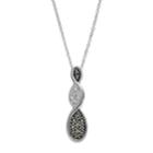 Silver Expressions By Larocks Marcasite & Crystal Twist Teardrop Pendant, Women's, Multicolor