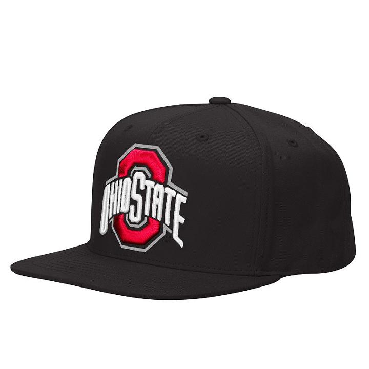Men's Ohio State Buckeyes Touchback Flat-brim Snapback Cap, Black