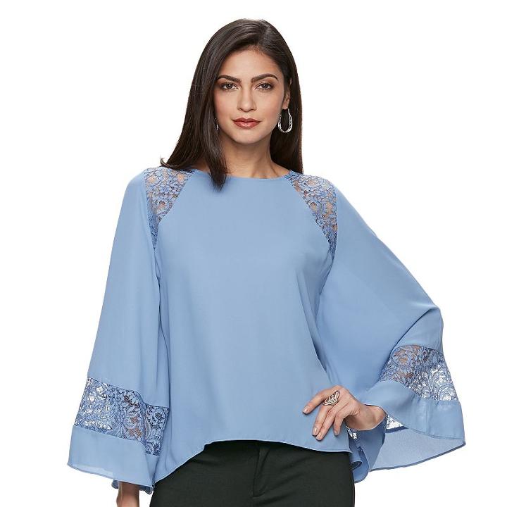Women's Jennifer Lopez Lace Kaftan Top, Size: Small, Blue (navy)