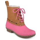 Journee Collection Matilda Girls' Water Resistant Winter Duck Boots, Size: 4, Light Pink