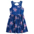 Girls 7-16 & Plus Size Mudd&reg; Crocheted Yoke Sleeveless Dress, Size: M/10, Med Blue