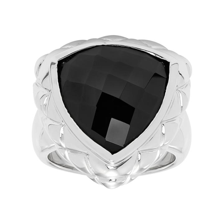 Sterling Silver Onyx Ring, Size: 7, Black