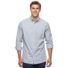 Big & Tall Sonoma Goods For Life&trade; Slim-fit Checked Stretch Poplin Button-down Shirt, Men's, Size: L Tall, Gold