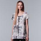 Women's Simply Vera Vera Wang Print Handkerchief-hem Tee, Size: Xxl, White