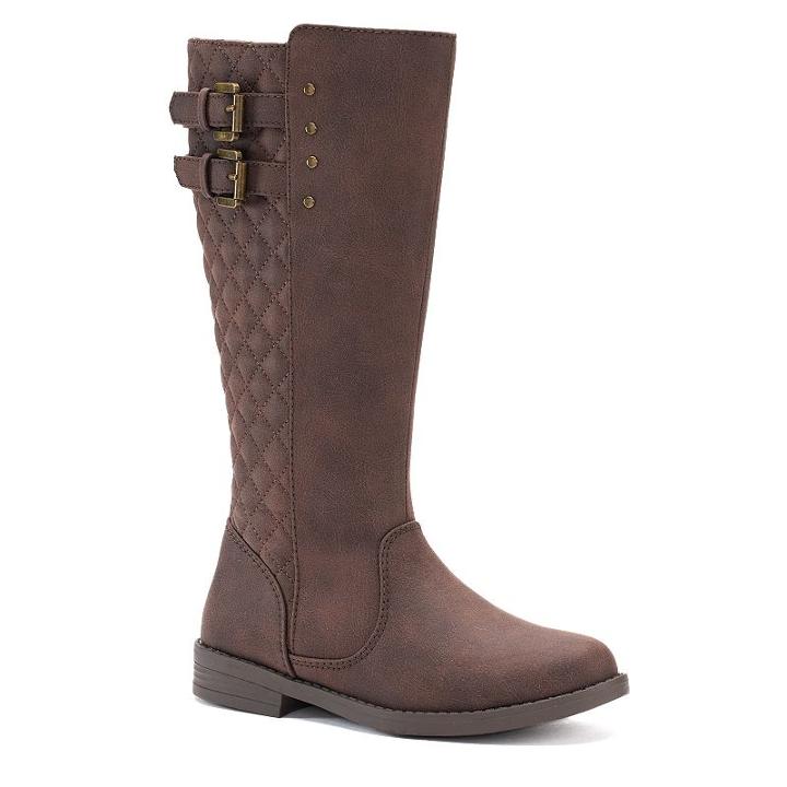 So&reg; Chelsea Girls' Riding Boots, Size: 3, Brown