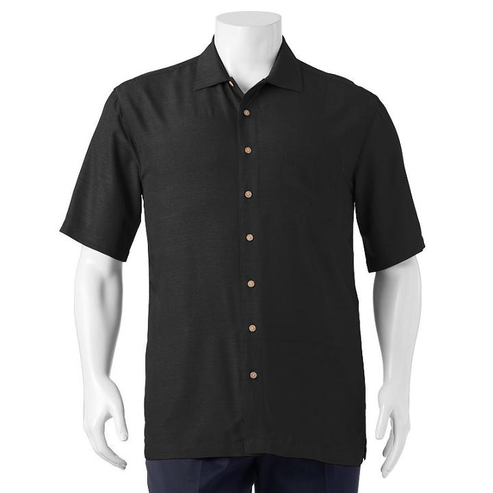 Big & Tall Batik Bay Classic-fit Solid Casual Button-down Shirt, Men's, Size: L Tall, Black