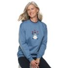 Women's Holiday Crewneck Graphic Sweatshirt, Size: Medium, Light Blue