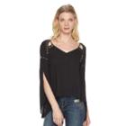 Women's Rock & Republic&reg; Beaded Cutout Top, Size: Small, Black