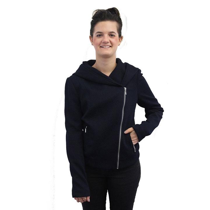 Women's Coffee Shop Asymmetrical Hoodie, Size: Medium, Blue