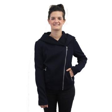 Women's Coffee Shop Asymmetrical Hoodie, Size: Medium, Blue