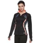 Women's Fila Sport&reg; Print Thumb Hole Zip-up Jacket, Size: Xs, Black