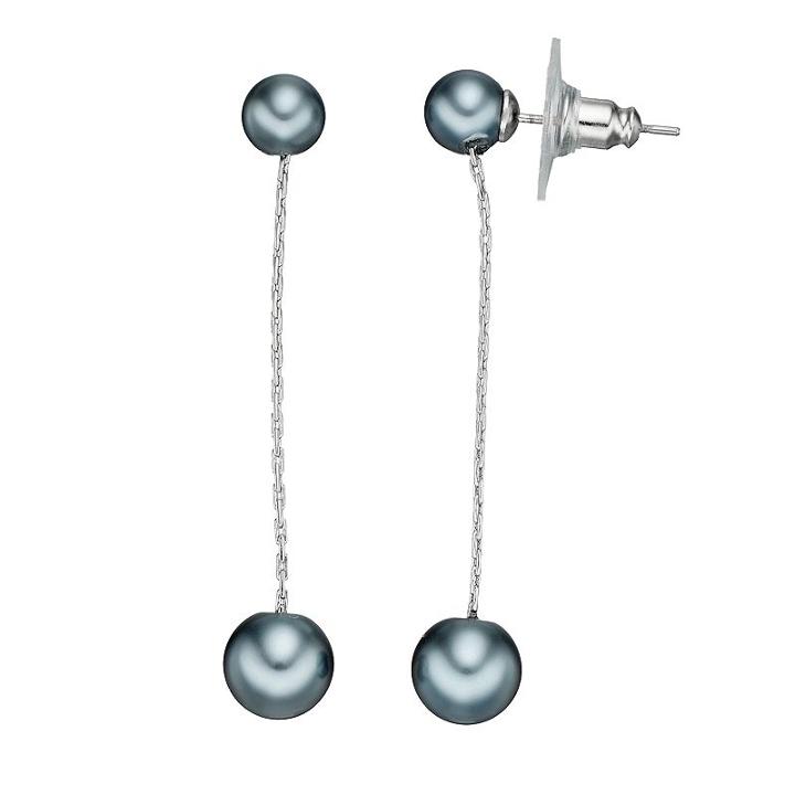 Simply Vera Vera Wang Gray Simulated Pearl Chain Nickel Free Drop Earrings, Women's, Grey Other