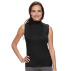 Petite Dana Buchman Sleeveless Turtleneck Top, Women's, Size: Xl Petite, Black