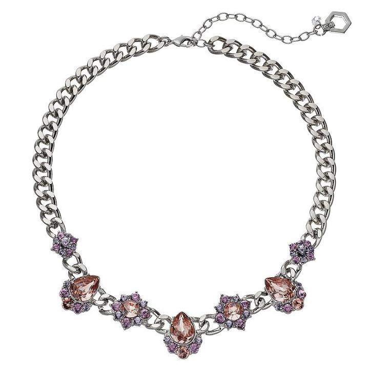 Simply Vera Vera Wang Faceted Stone Cluster Necklace, Women's, Med Pink