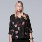 Plus Size Simply Vera Vera Wang Solid Crepe Top, Women's, Size: 2xl, Oxford