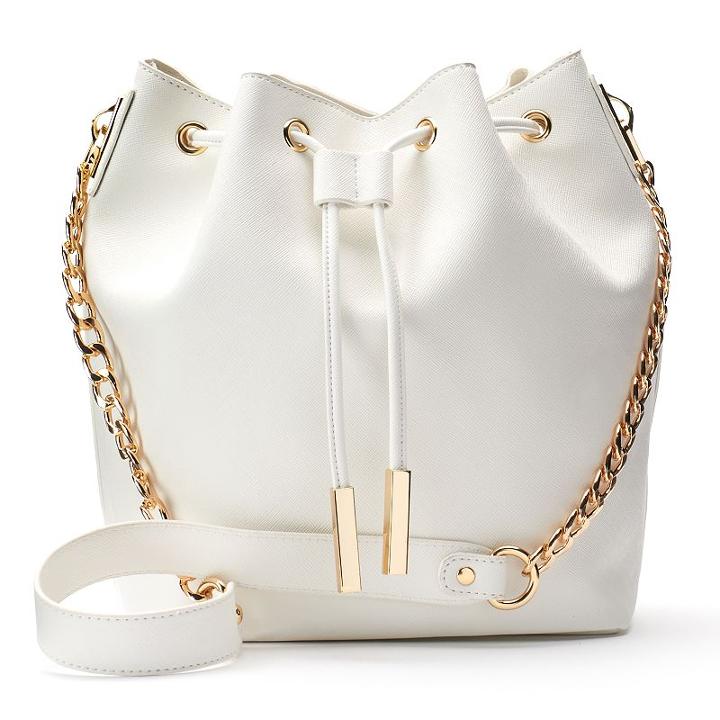 Instyle Drawstring Bucket Bag, Women's, White