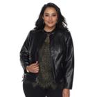 Plus Size Gallery Faux-leather Jacket, Women's, Size: 1xl, Black