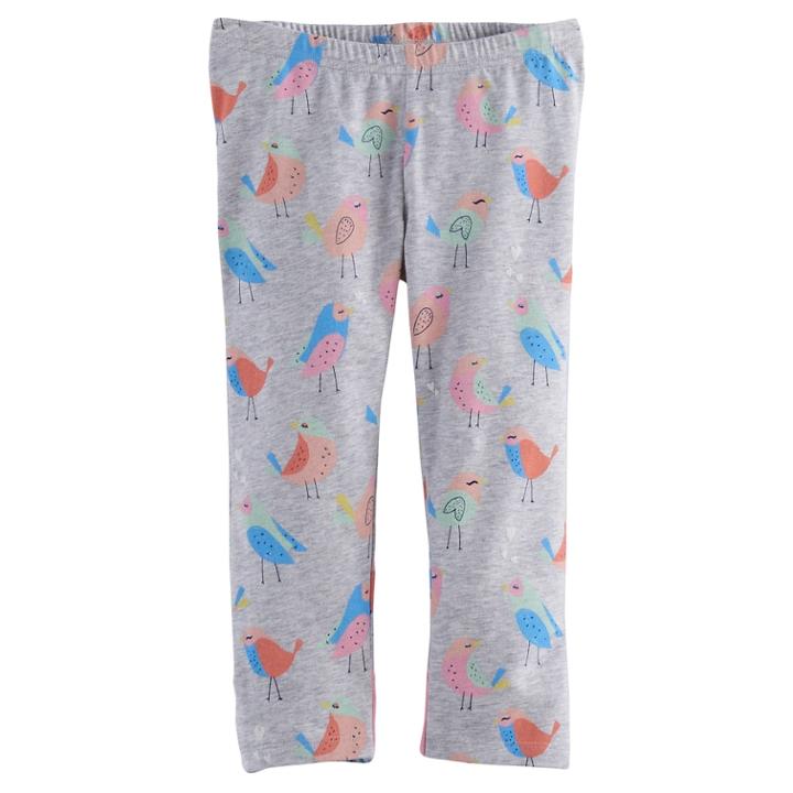 Toddler Girl Jumping Beans Printed Capri Leggings, Size: 3t, Light Grey