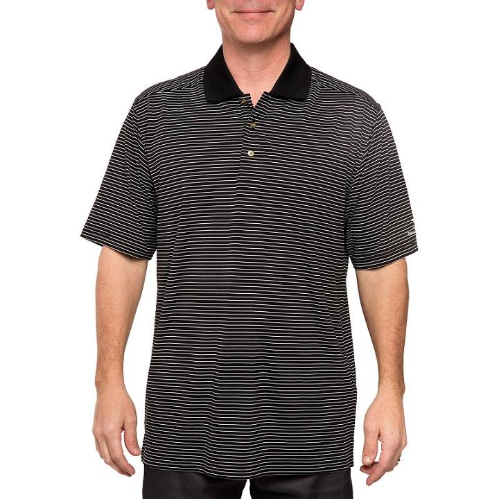 Pebble Beach, Men's Classic-fit Striped Performance Golf Polo, Size: Xl, Black