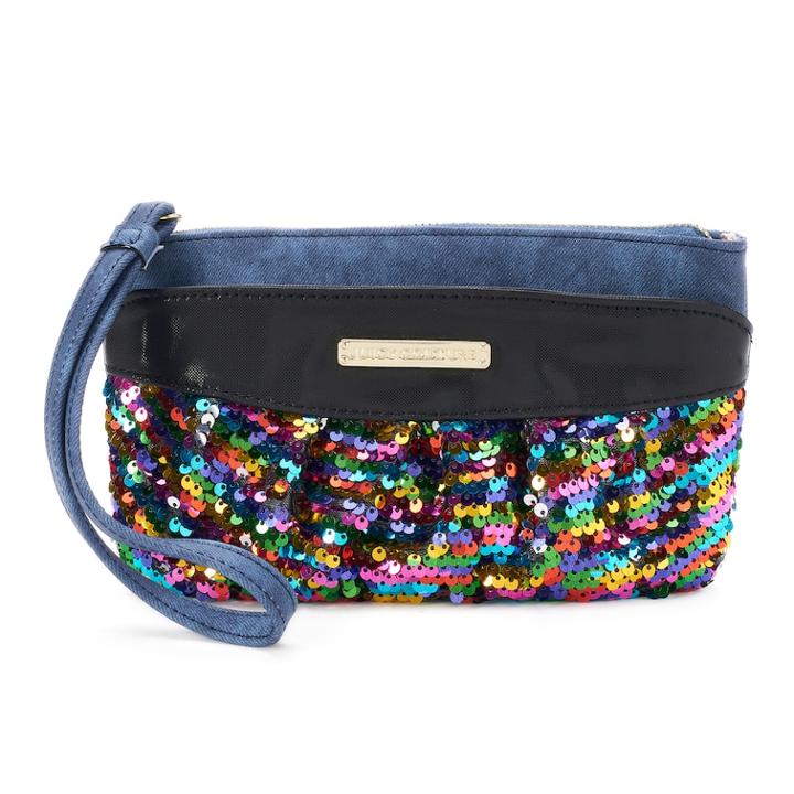 Juicy Couture Rosie Sequin Denim Wristlet, Women's, Med Blue
