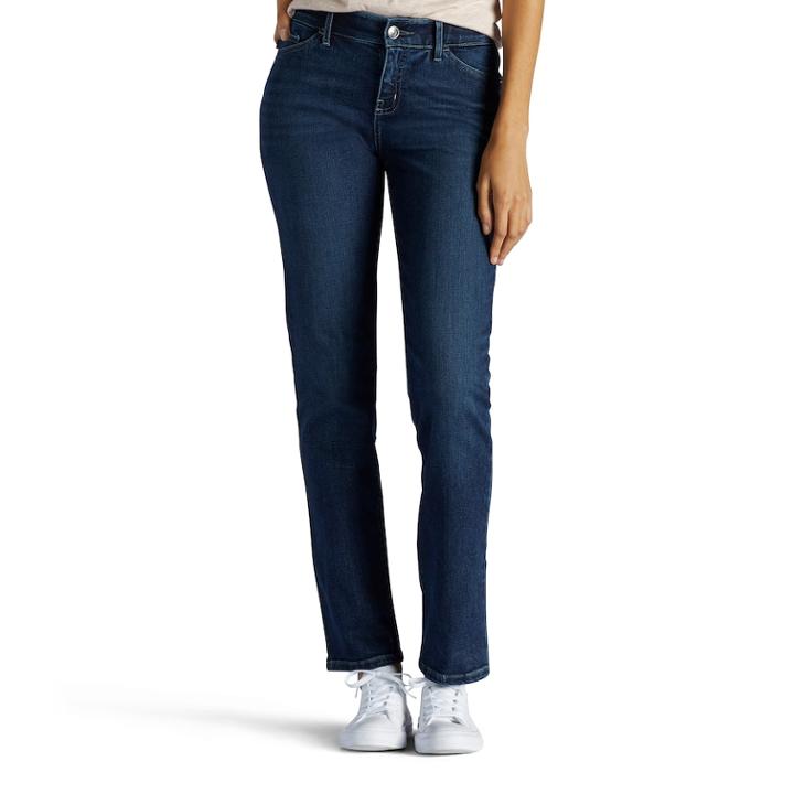 Petite Women's Lee Casual Straight Leg Pant, Size: 10p-short, Blue