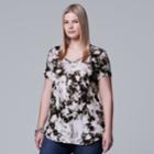 Plus Size Simply Vera Vera Wang Printed V-neck Tee, Women's, Size: 3xl, Oxford