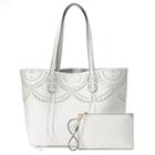 Mellow World Brooklyn Reversible Perforated Tote With Pouch, Women's, White