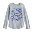 Girls 4-10 Jumping Beans&reg; Follow Your Dreams Slubbed Tee, Size: 10, Med Grey