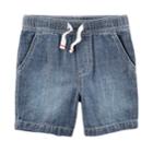Boys 4-8 Carter's Chambray Pull On Shorts, Size: 4/5, Blue