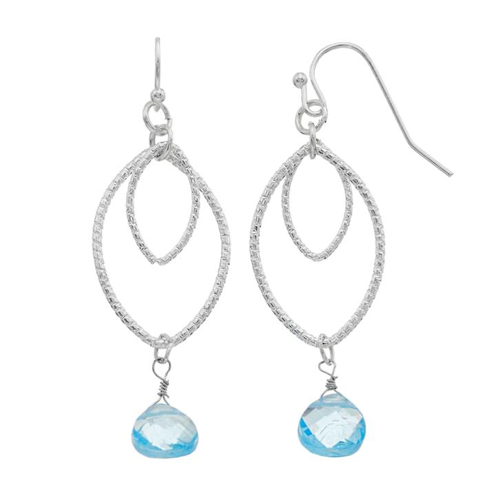 Lc Lauren Conrad Blue Bead Nickel Free Textured Drop Earrings, Women's