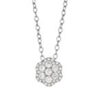10k White Gold 1/3 Carat T.w. Diamond Flower Pendant Necklace, Women's, Size: 18