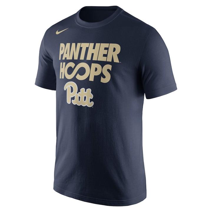 Men's Nike Pitt Panthers Basketball Tee, Size: Large, Blue (navy)