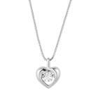 Forever Classic Sterling Silver 1/3 Carat T.w. Lab-created Moissanite Heart Pendant, Women's, Size: 18, White