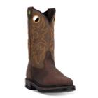 John Deere Men's Embroidered Western Work Boots, Size: 13 Wide, Brown