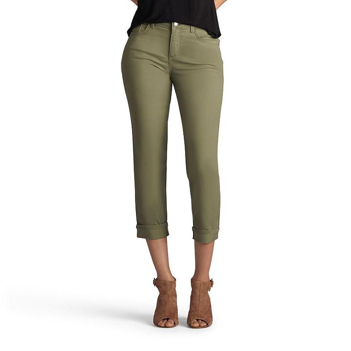 Women's Lee Cameron Easy Fit Crop Jeans, Size: 4 - Regular, Lt Green