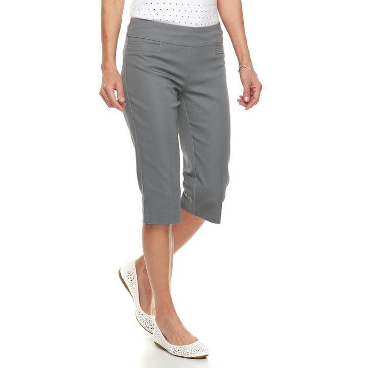 Women's Croft & Barrow&reg; Polished Pull-on Skimmer Capris, Size: 16, Med Grey