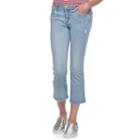 Juniors' Almost Famous Ripped Kick Crop Jeans, Teens, Size: 13, White Oth