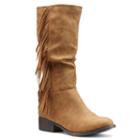 Candie's&reg; Girls' Tall Fringe Riding Boots, Girl's, Size: 2, Brown