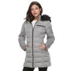 Women's Apt. 9&reg; Stretch Hooded Faux-fur Trim Puffer Jacket, Size: Xl, Grey Other