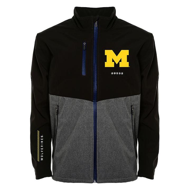 Men's Franchise Club Michigan Wolverines Fusion Softshell Jacket, Size: Small, Black