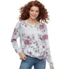 Juniors' Candie's&reg; Twist-front Sweatshirt, Teens, Size: Medium, Grey (charcoal)