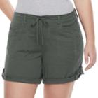 Juniors' Plus Size Unionbay Gwyneth Roll Tab Midi Shorts, Girl's, Size: 22 W, Lt Green