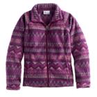 Girls 4-16 Columbia Midweight Printed Fleece Jacket, Size: Xxs (4-5), Brt Purple